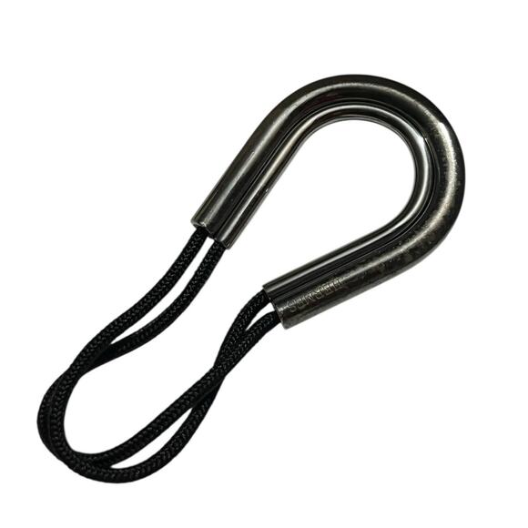 Hermes Vintage Declic Silver 925 Key Holder Keyring Silver & Black Woven Cord - Picture 1 of 8